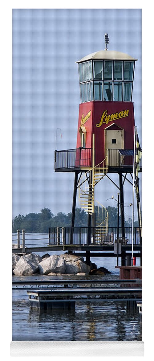 Lighthouse Yoga Mat featuring the photograph Lyman Harbor Lighthouse by Dale Kincaid