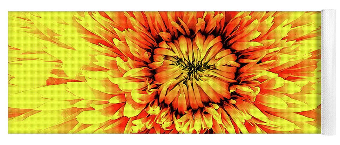 Macro Yoga Mat featuring the digital art Macro Flower Petals by Phil Perkins