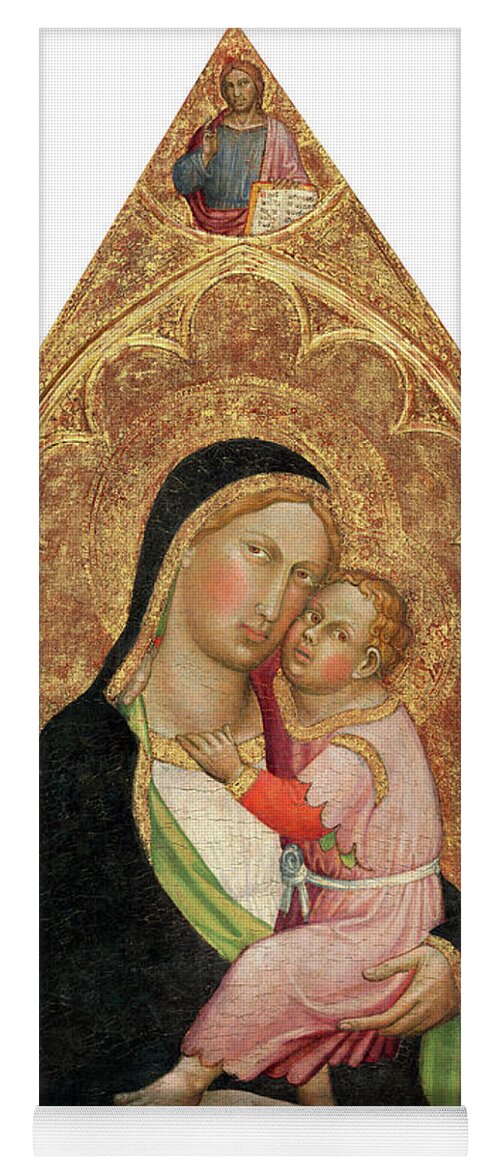 Madonna And Child Yoga Mat featuring the painting Madonna and Child by Martino di Bartolomeo