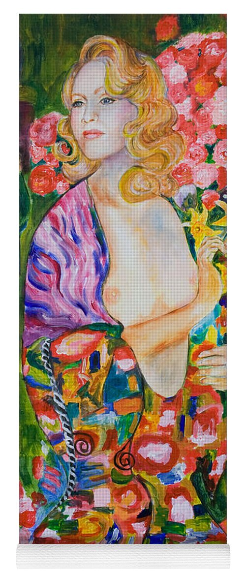 Madonna Yoga Mat featuring the painting Madonna in Klimt by Nik Helbig