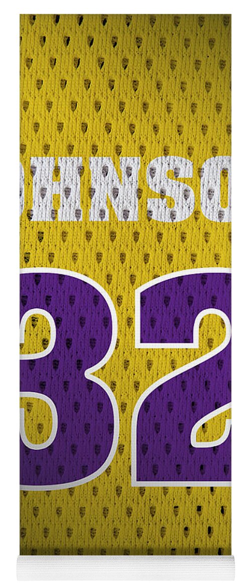 Magic Johnson Los Angeles Lakers Number 32 Retro Vintage Jersey Closeup  Graphic Design Yoga Mat by Design Turnpike - Pixels
