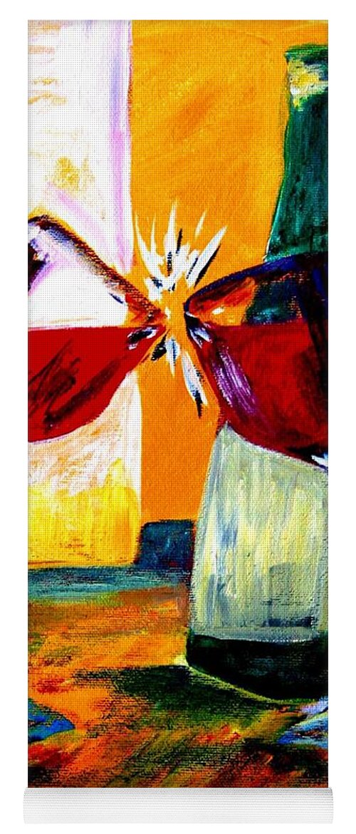 Wine Paintings Yoga Mat featuring the painting Magic by Julie Lueders 