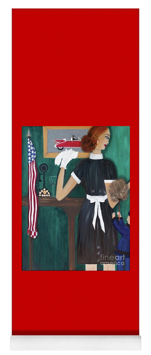 Maid Yoga Mat featuring the painting Maid In America by Artist Linda Marie