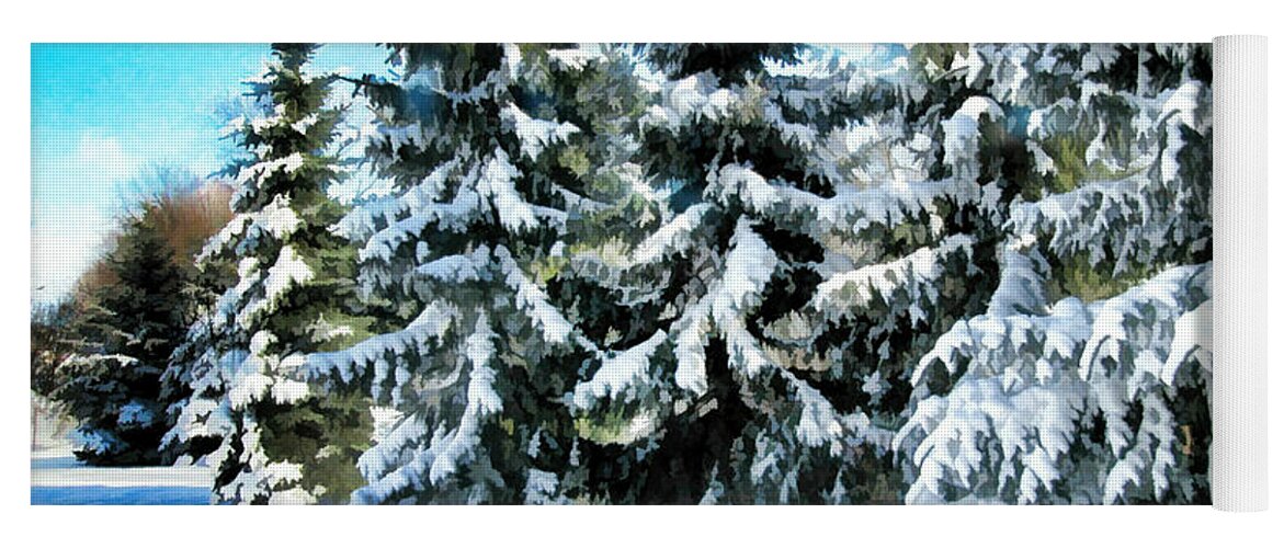 New England Yoga Mat featuring the photograph Majestic Winter In New England by Judy Palkimas