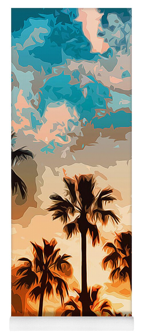 Malibu Beach Yoga Mat featuring the painting Malibu Beach - Heaven's Sky by AM FineArtPrints