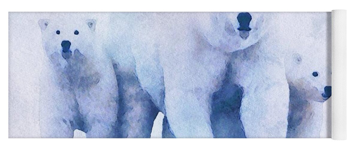 polar Bear Yoga Mat featuring the painting Mamma Bear by Mark Taylor