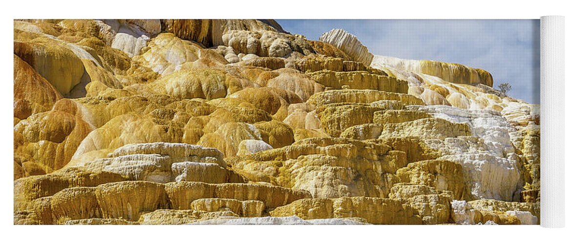Bateson Yoga Mat featuring the photograph Mammoth Hot Springs Colors by Steven Bateson