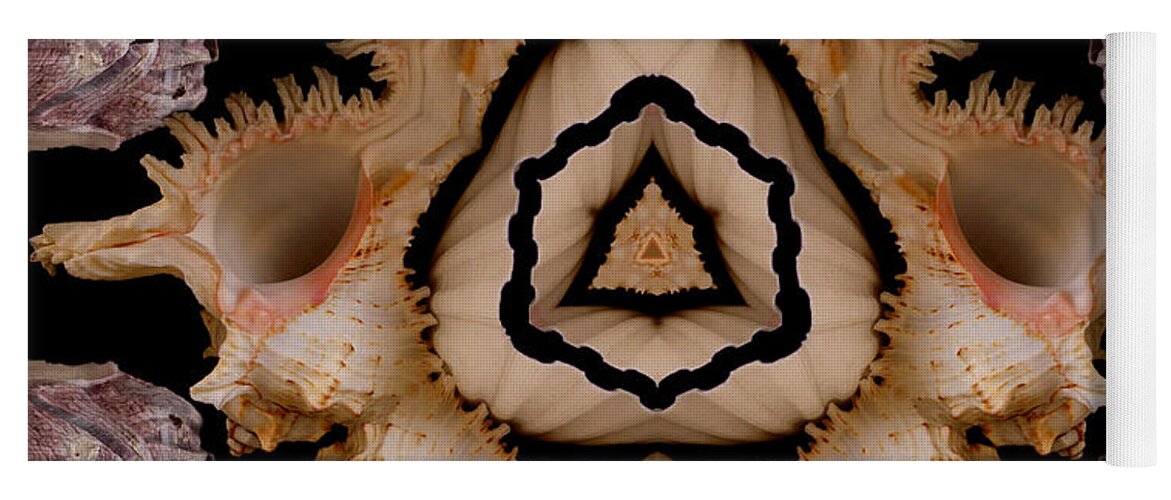 Seashells Yoga Mat featuring the photograph Mandala Murex and Barnacle Shell by Nancy Griswold