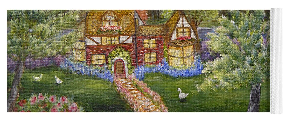 Landscape Yoga Mat featuring the painting Manor of Yore by Quwatha Valentine