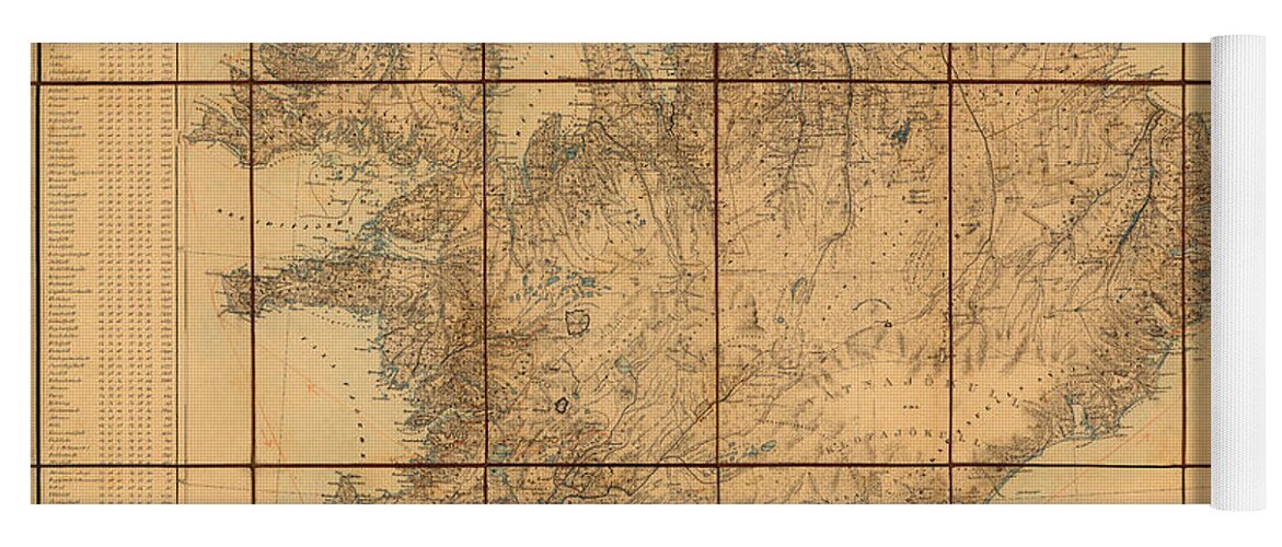 Map Of Iceland Yoga Mat featuring the photograph Map Of Iceland 1849 by Andrew Fare
