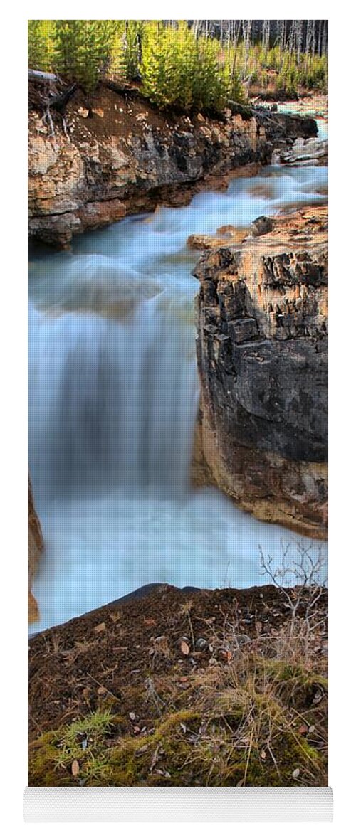 Kootenay Yoga Mat featuring the photograph Marble Canyon Falls Portrait by Adam Jewell