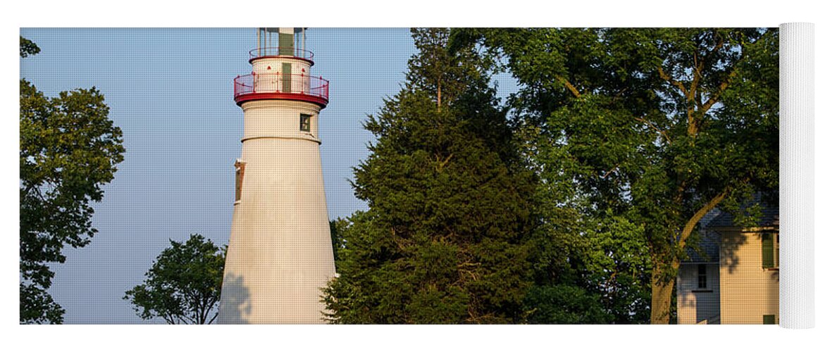 Aged Yoga Mat featuring the photograph Marblehead Lighthouse by Ann Bridges