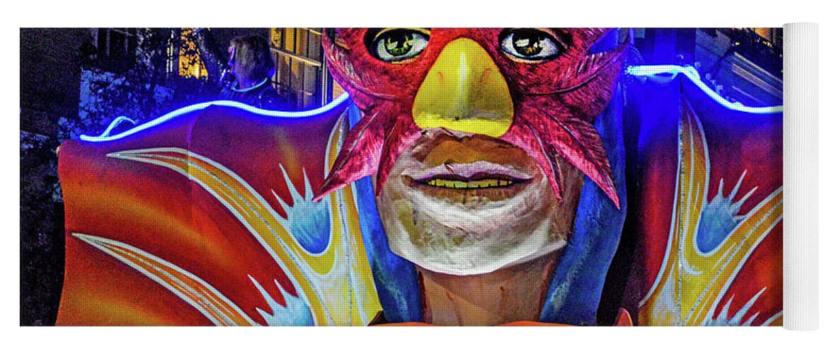 Mobile Yoga Mat featuring the digital art Mardi Gras Mask Float by Michael Thomas