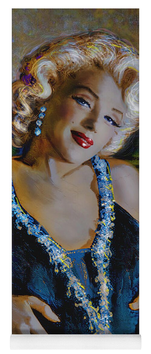 Marilyn Yoga Mat featuring the painting Marilyn Monroe 126 Monalisa by Theo Danella