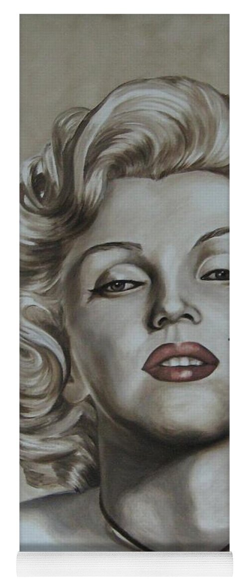 Oil Yoga Mat featuring the painting Marilyn Monroe by Jindra Noewi