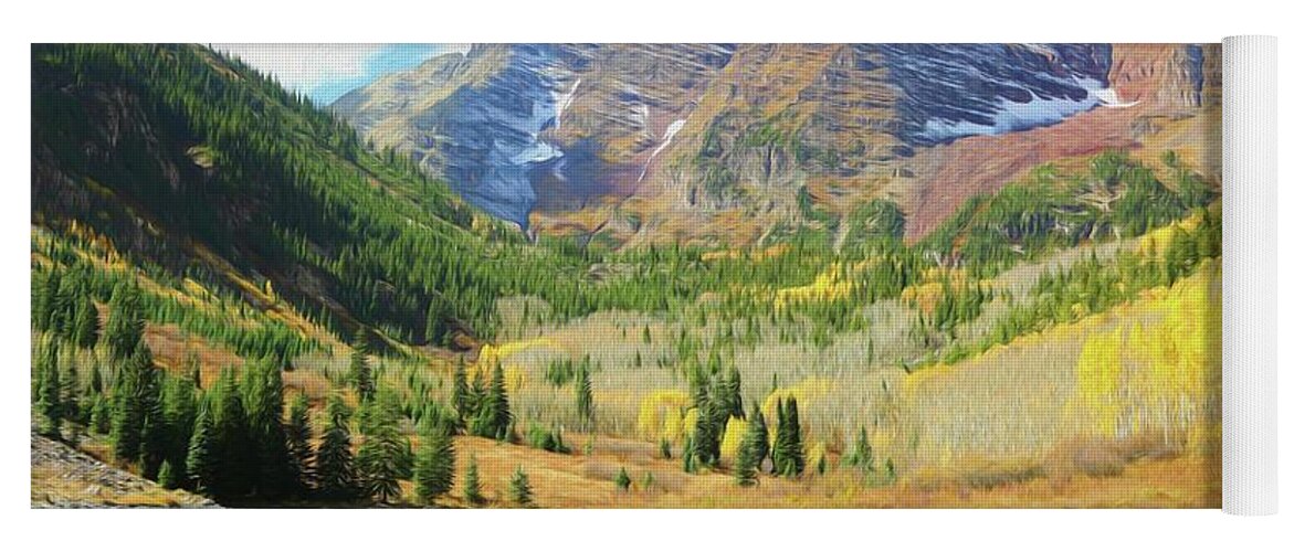 Colorado Yoga Mat featuring the photograph The Maroon Bells Reimagined 2 by Eric Glaser