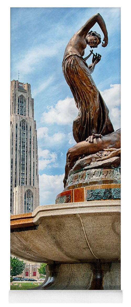 Mary Schenley Memorial Fountain Yoga Mat featuring the photograph Mary Schenley Memorial Fountain Pittsburgh PA by Amy Cicconi