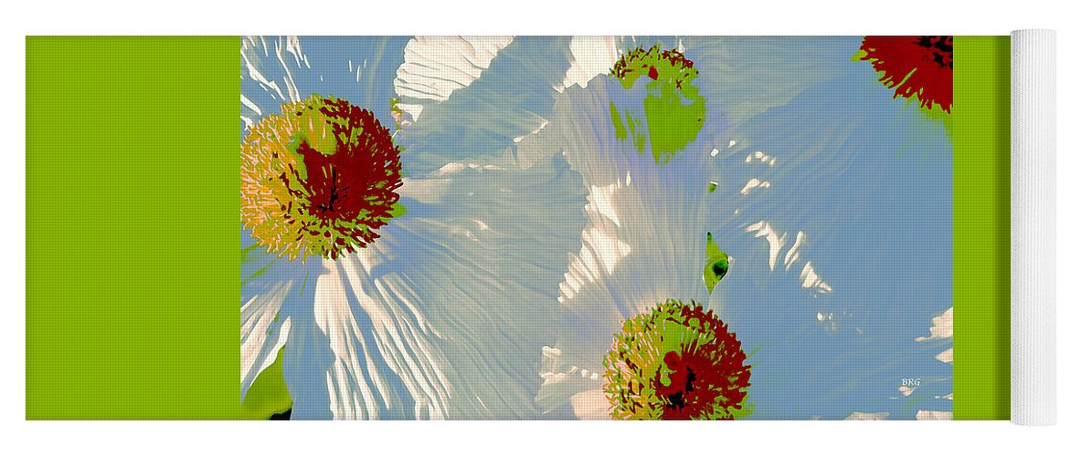Floral Abstract Yoga Mat featuring the photograph Matilija Poppies Pop Art by Ben and Raisa Gertsberg