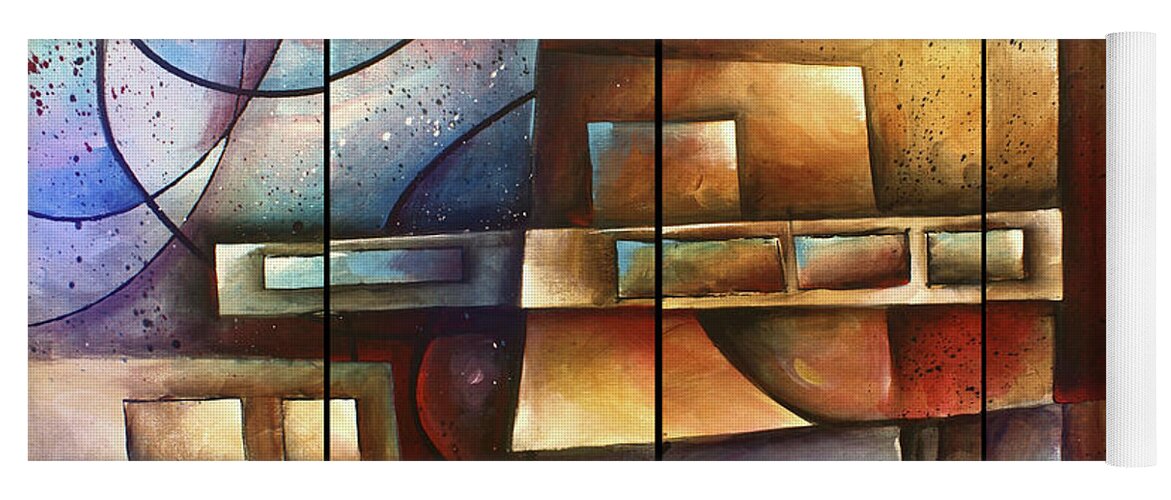 Abstract Yoga Mat featuring the painting 'Matters of Perception' by Michael Lang