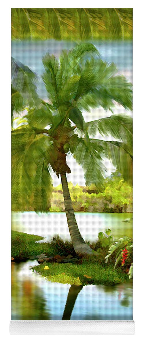 Hawaii Yoga Mat featuring the photograph Mauna Lani Palm I by Kurt Van Wagner