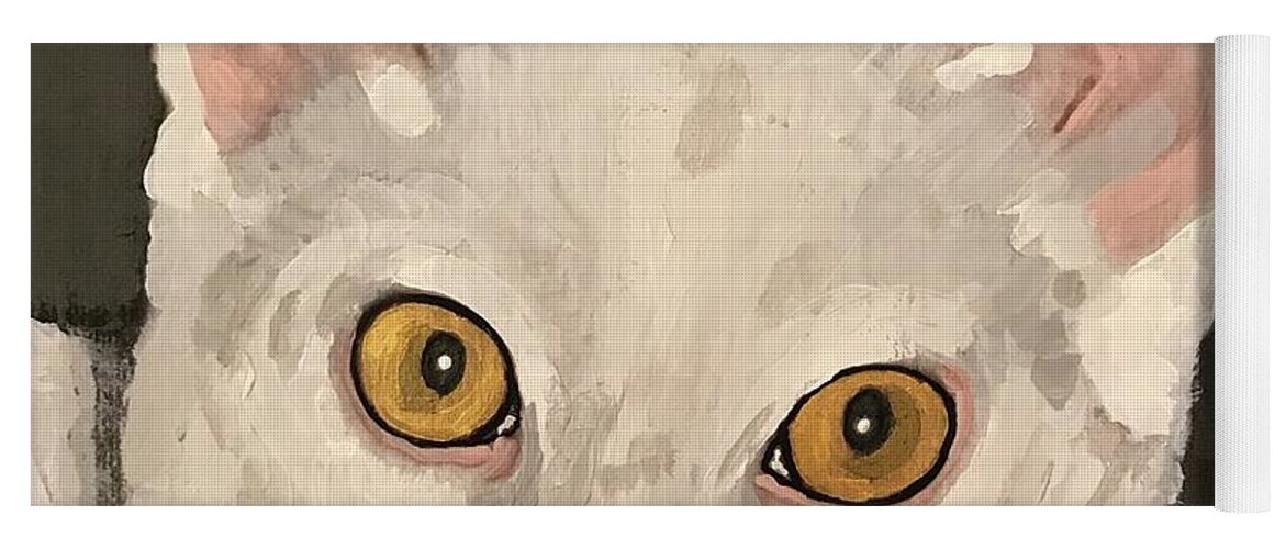 Pets Yoga Mat featuring the painting Max close up by Gary Springer