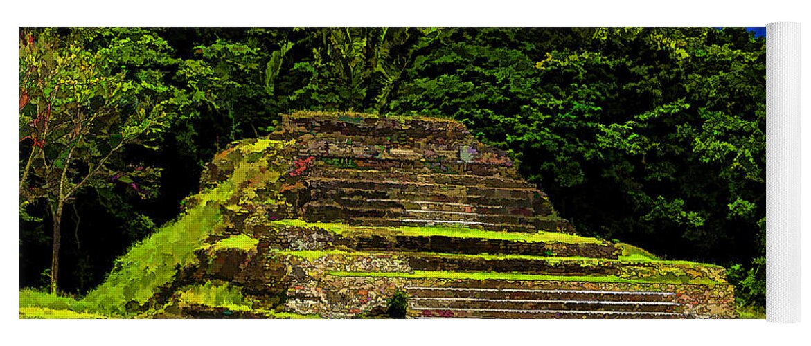 Photo Art Yoga Mat featuring the photograph Mayan Temple by Ken Frischkorn