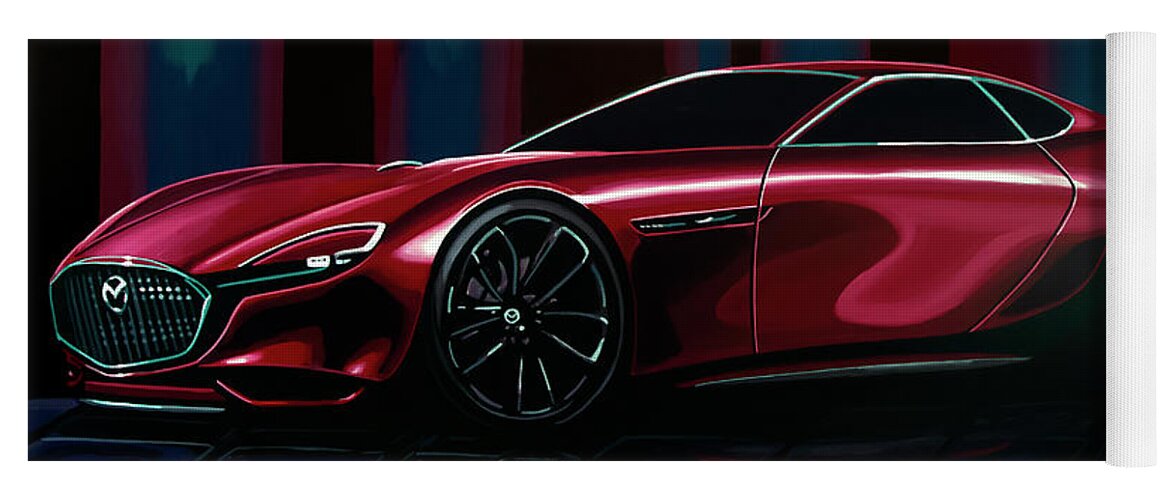 Mazda Rx Vision Yoga Mat featuring the painting Mazda RX Vision 2015 Painting by Paul Meijering