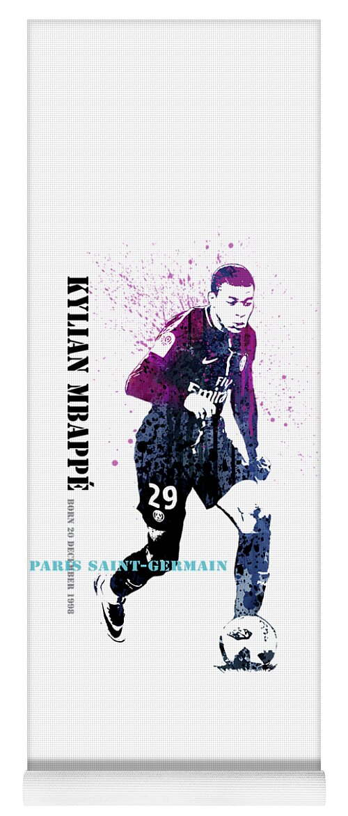 Psg Yoga Mat featuring the painting MBAPPE #france #PSG by Art Popop