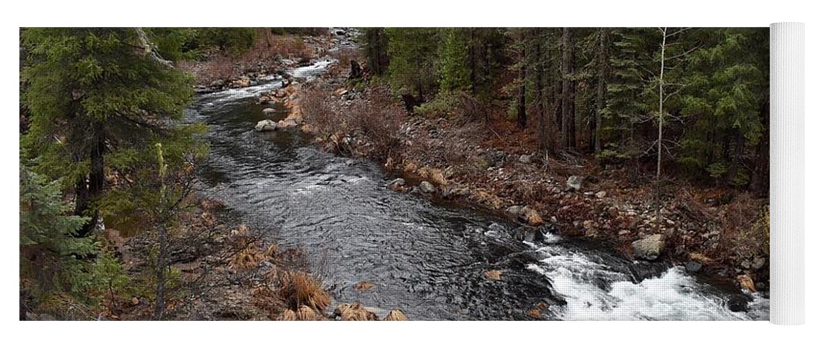 Mccloud Falls Yoga Mat featuring the photograph McCloud River by Maria Jansson