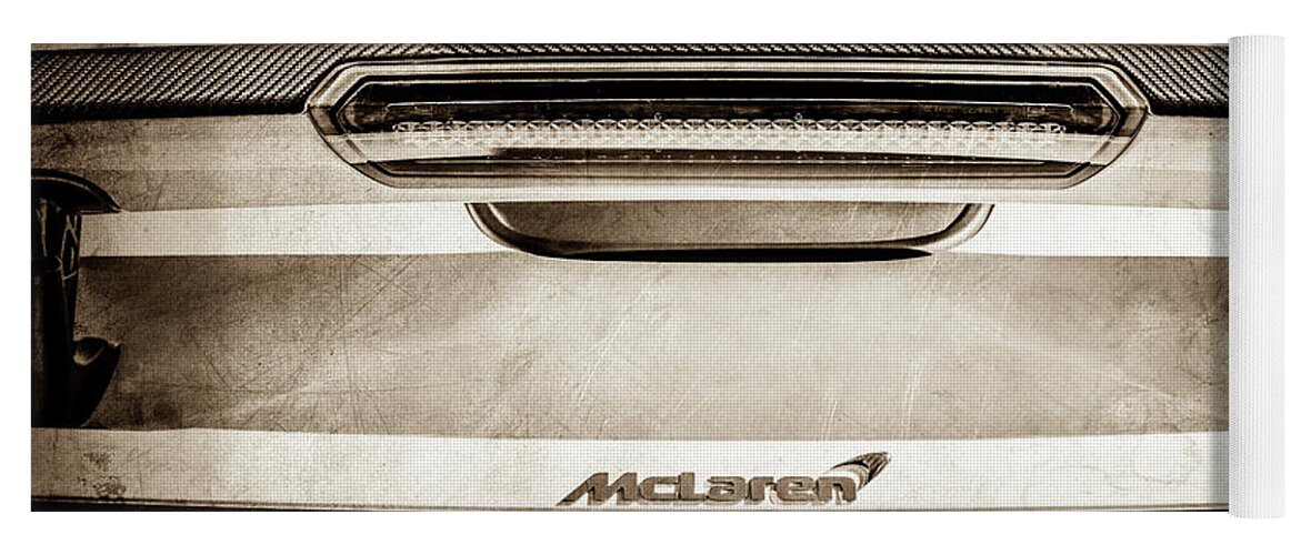 Mclaren Mp4 12c Rear View Yoga Mat featuring the photograph McLaren MP4 12C Rear View -0668s by Jill Reger