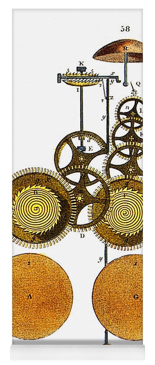Historic Yoga Mat featuring the photograph Mechanism Of Clock, 1809 by Wellcome Images