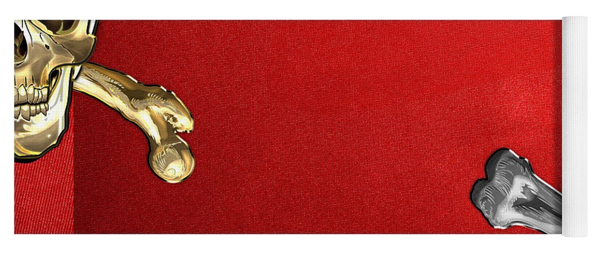 Art Yoga Mat featuring the photograph Memento Mori - Gold and Silver Human Skulls by Serge Averbukh