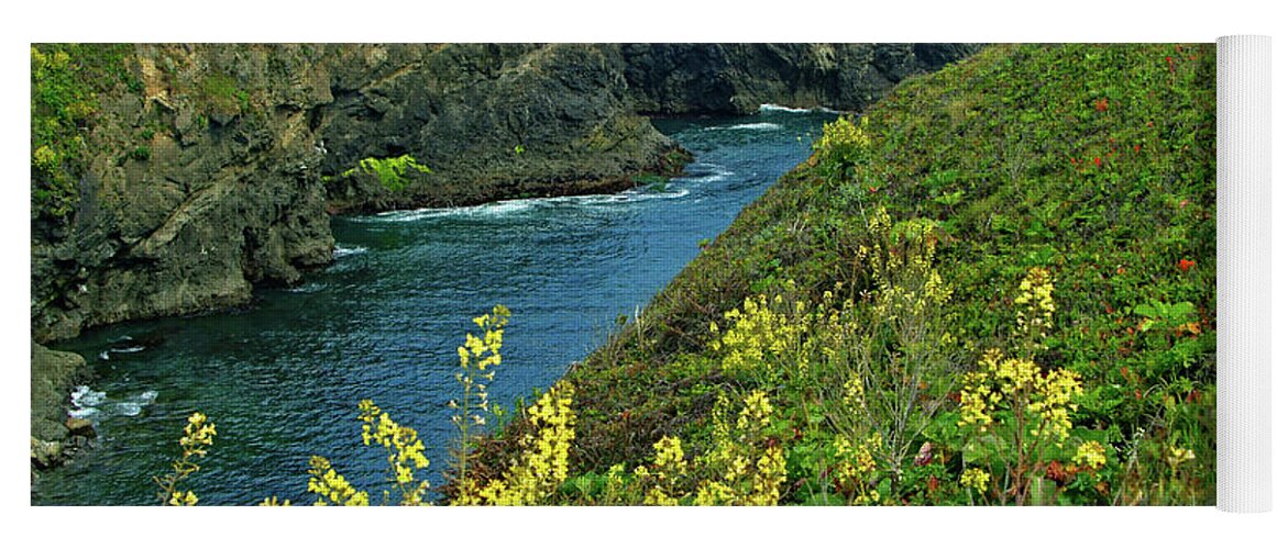 Mendocino Yoga Mat featuring the photograph Mendocino Headlands by Charlene Mitchell