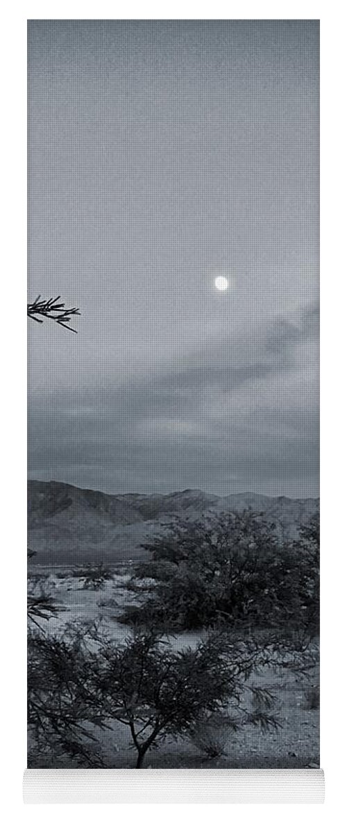 Mesquite Yoga Mat featuring the photograph Mesquite Moonrise No. 1-2 by Sandy Taylor