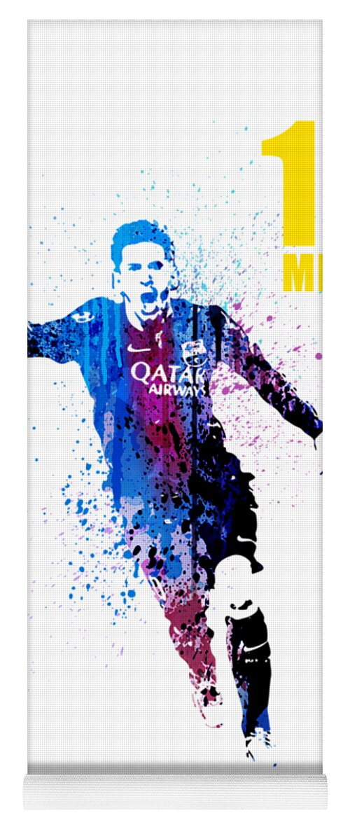 Messi Yoga Mat featuring the painting MESSI forever by Art Popop