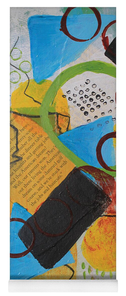 Abstract Yoga Mat featuring the painting Messy Circles of Life by April Burton