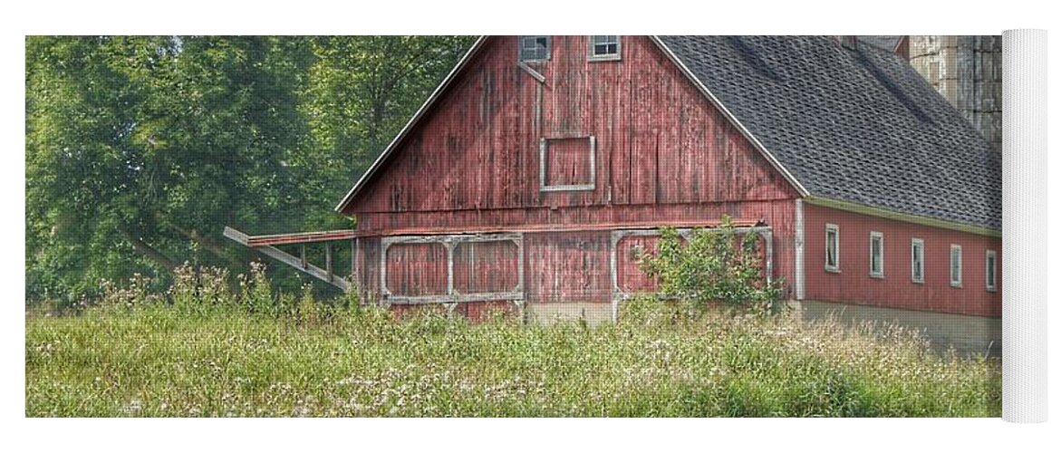Barn Yoga Mat featuring the photograph 0029 - Metamora Red I by Sheryl L Sutter
