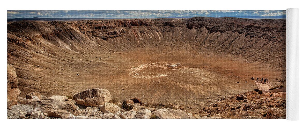 Route 66 Yoga Mat featuring the photograph Meteor Crater by Diana Powell