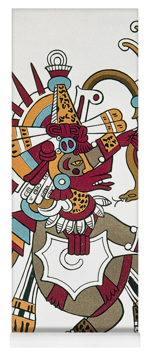 1500 Yoga Mat featuring the drawing QUETZALCOATL - God and legendary ruler of the Toltecs by Granger