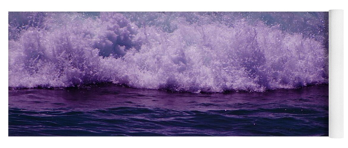 Ultra Violet Yoga Mat featuring the photograph Midnight Ocean Wave in Ultra Violet by Colleen Cornelius