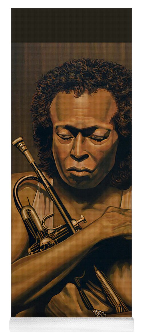 Miles Davis Yoga Mat featuring the painting Miles Davis Painting by Paul Meijering