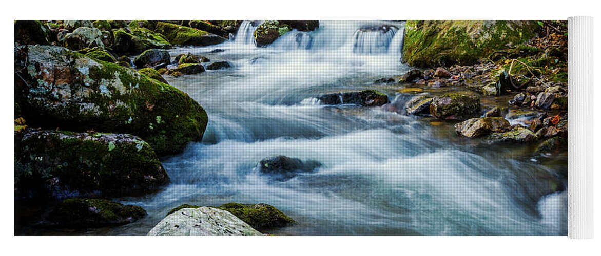 Landscape Yoga Mat featuring the photograph Mill Creek in Fall #3 by Joe Shrader