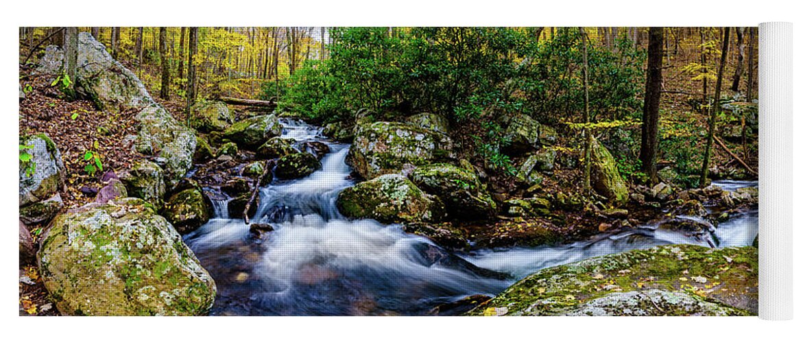 Landscape Yoga Mat featuring the photograph Mill Creek in Fall #4 by Joe Shrader