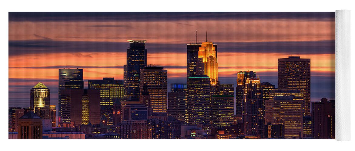 Minneapolis Yoga Mat featuring the photograph Minneapolis Skyline by Shawn Everhart