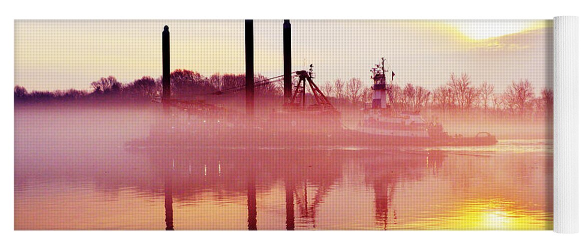 Foggy Yoga Mat featuring the photograph Mirrors - Delaware River Series by Robyn King