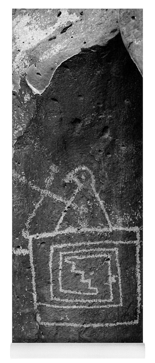 Petroglyphs Yoga Mat featuring the photograph Missionary b/w by Glory Ann Penington