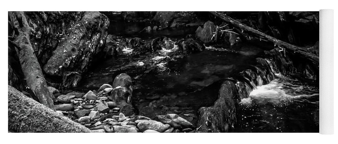 Vermont Yoga Mat featuring the photograph Missisquoi River in Vermont - 2 BW by James Aiken