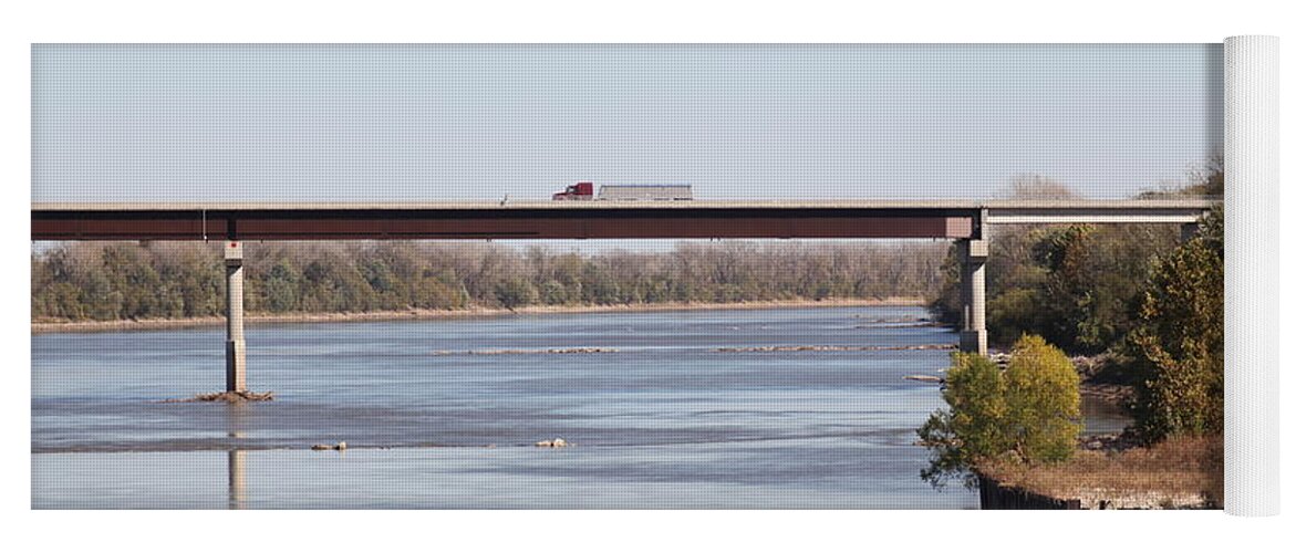 Bridge Yoga Mat featuring the photograph Missouri River at Boonville by Kathryn Cornett