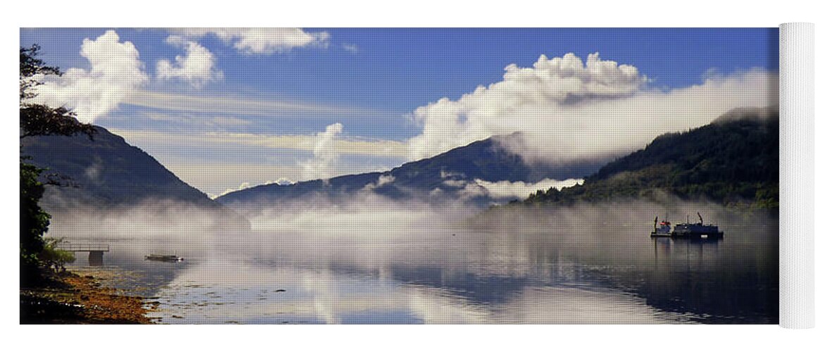 Loch Yoga Mat featuring the photograph Mist on the Loch by Lynn Bolt