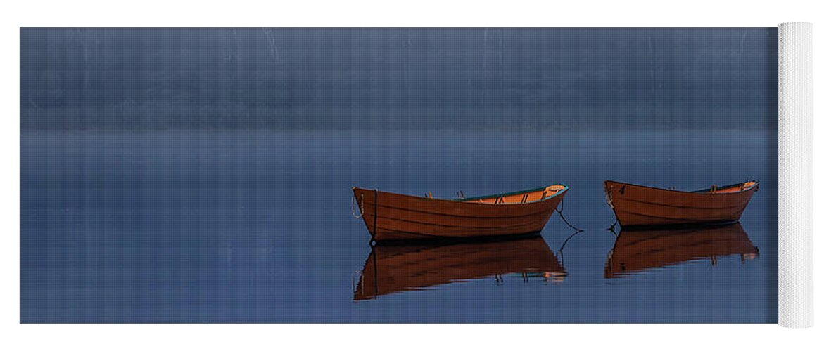 Boats Yoga Mat featuring the photograph Mists of Time by Rob Davies